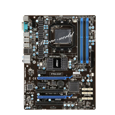MSI 970A G45 Motherboard AMD 970 Socket AM3 AM3 DDR3 DIMM USB3.0 SATA III ATX $104.12