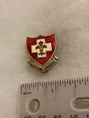 #ad Authentic WWII US Army 135th Medical Battalion DI DUI Unit Crest Insignia 4D $25.95