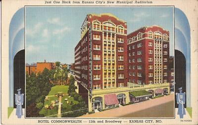 #ad Kansas City MISSOURI Hotel Commonwealth 1943 ARCHITECTURE ART DECO $8.50