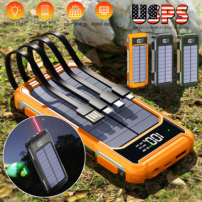 #ad Solar Power Bank 9000000mAh 4 USB Backup External Battery Charger for Cell Phone $18.39