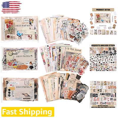 #ad Vintage Scrapbook Paper Stickers 600 Pieces Aesthetic Collage Album DIY S... $25.99