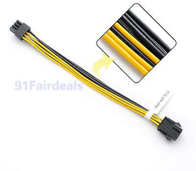 #ad 24CM PCI Express 6 pin Female to 8 pin Male Power Adapter Cable For Video Card $5.95
