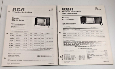 #ad RCA Television Service Data Chassis CTC 28 Series 1968 No T17 with Supplement $14.95