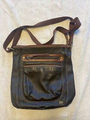 #ad The SAK Crossbody Pebble Brown Leather Purse. Multiple Pockets Inside amp; Out NUC $12.95