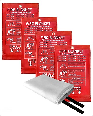 #ad 4Pcs Fire Blanket Emergency Fire Suppression Blanket for Home amp; Kitchen Prepared $35.99