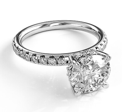 #ad 2.05 G VS2 Certified Round Cut Lab Created Diamond Engagement Ring Platinum $8750.00