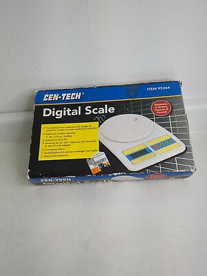 #ad CEN TECH 95364 White PVC 5 kg Digital Scale with LCD Monitor Box $19.99