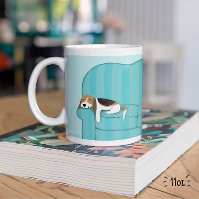 #ad Beagle Coffee Mug Cute Dog Lover#x27;s Ceramic Mug Lazy Dog 11oz 15oz $13.99