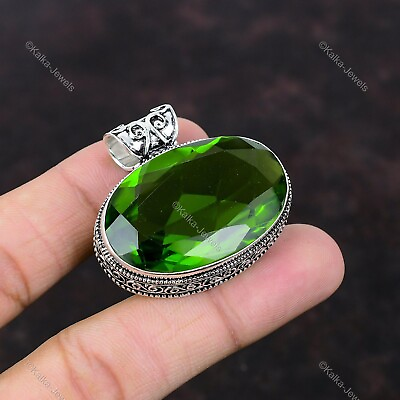 #ad Gift For Women Pendant Vintage 925 Sterling Silver Natural Peridot Gemstone $29.40