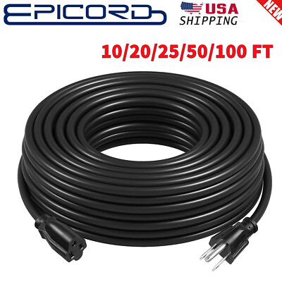 #ad 10 100Feet 16 3 Outdoor Indoor Extension Cord 16 AWG Gauge 3 Prong Plug SJTW $14.24