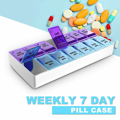 #ad Weekly Pill Organizer Travel Case Extra Large Storage Box 7 Day AM PM $6.87