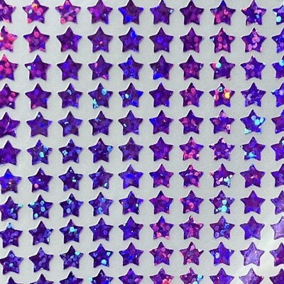 #ad 264 Purple Holographic Sparkle Star Stickers Tiny 0.25 inch $3.00