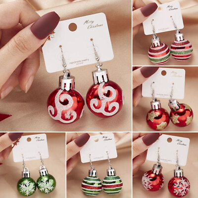 #ad Creative Christmas Bulb Hook Earrings Ball Drop Dangle Women Party Jewelry Xmas C $2.07