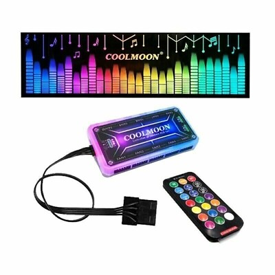 #ad COOLMOON RGB Light Board Small 4 Pin Side Panel for Desktop Chassis Power Box S $40.46