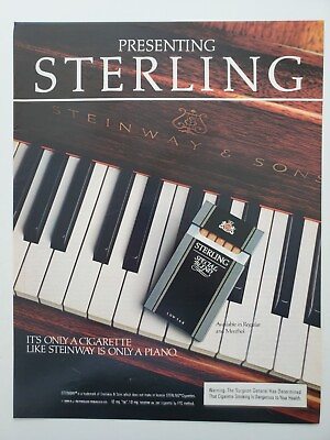 #ad Sterling Special Blend Cigarettes Steinway Piano Keyboard 1984 Vintage Print Ad $9.99