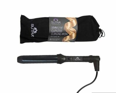 #ad CURLING IRON Ionic Titanium Clipless w Thermal Glove NEW in Box $29.00