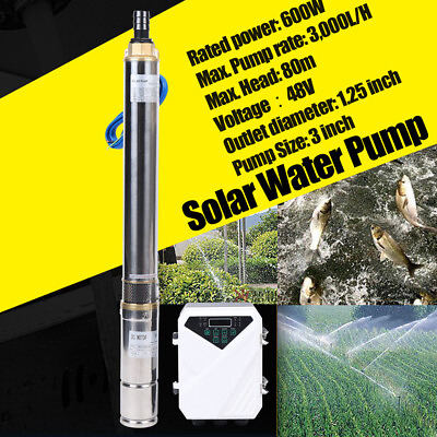 #ad 3quot; Solar Water Pump 48V 500W Submersible Bore Deep Well Pump MPPT Controller Kit $370.36
