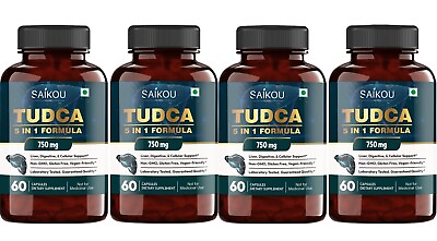 #ad TUDCA Tauroursodeoxycholic Acid 750mg 5 in 1 Blend 240 Capsules Pack of 4 $63.99