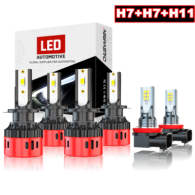 #ad 6X 6000K LED Headlight Hi Lo Fog Bulbs Fit Ram ProMaster 1500 2500 3500 2014 18 $55.99