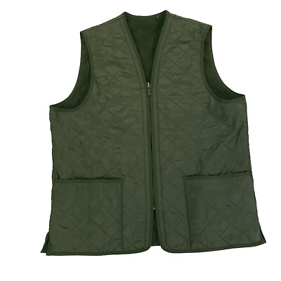 #ad Barbour Polarquilt Vest Jacket Zip In Liner MLI0002OL91 Olive Green Mens Size XL $59.99