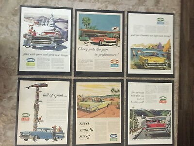 #ad *Ready To Display*Lot of 6 1957 Chevrolet Belair Daytona*Original* car ad print $69.99