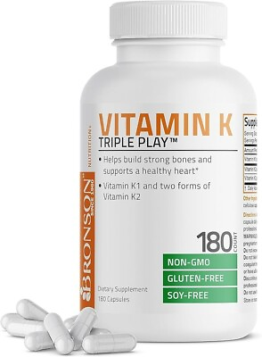 #ad Vitamin K Triple Play Vitamin K2 MK7 Vitamin K2 MK4 Vitamin K1 Full Spectr $26.24