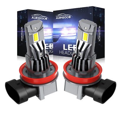 #ad 2pcs H11 LED Headlight Bulbs Kit Low Beam Bulb Super Bright 6000K H9 H8 White $45.99