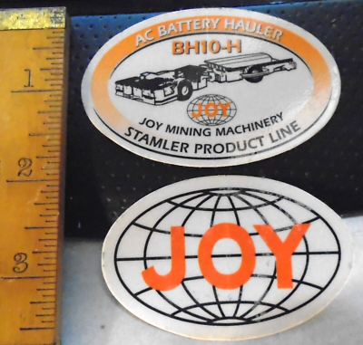 #ad Vintage Lot of 2 Joy Mining Miner Sticker Hardhat Decals Free USA Shipping $14.99