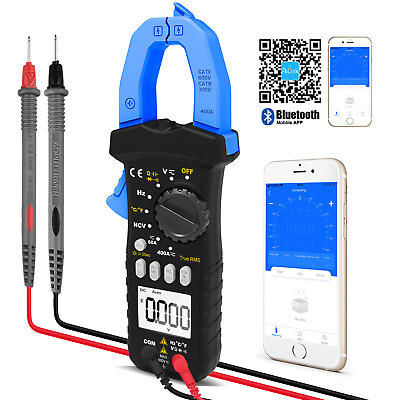 Wireless Meter Clamp Multimeter DC AC True RMS Non contact Bluetooth Voltmeter $52.99