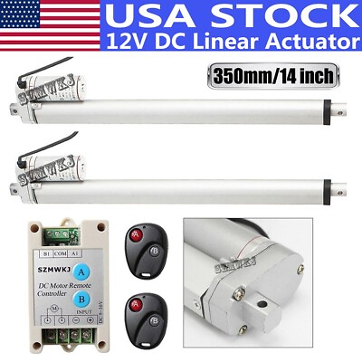 #ad Set of 2 14quot; 12V DC Linear Actuator 330lbs Lift Heavy Duty W Remote Controller $125.99