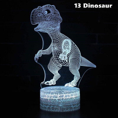 #ad 3D LED T Rex Dinosaur USB Night Light Acrylic Colorful Kid Baby Bedroom Lamp $14.95