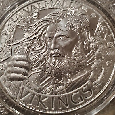 #ad Viking Warrior 1 oz .999 Silver Coin Odins Valhalla Sailing to Norse god $36.99
