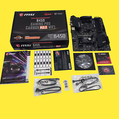 AS IS MSI B450 Gaming PRO Carbon MAX WiFi AMD Socket AM4 DDR4 HDMI #22 z36 18 $44.98