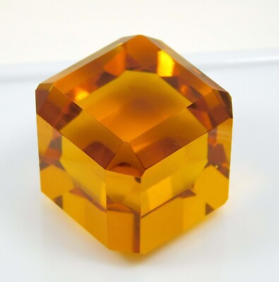 #ad Yellow Citrine 100 Ct Natural Cube Shape Brazilian Loose Gemstone $39.43