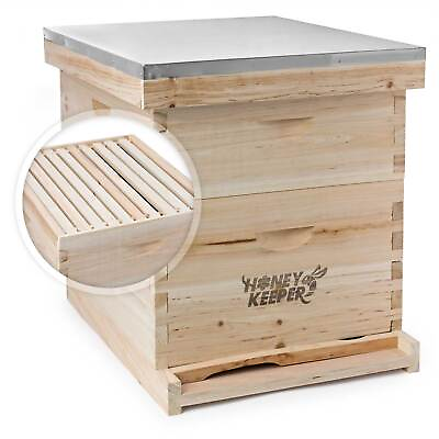 #ad #ad Beehive 20 Frame Complete Box Kit 10 Deep 10 Medium Langstroth Beekeeping $125.99