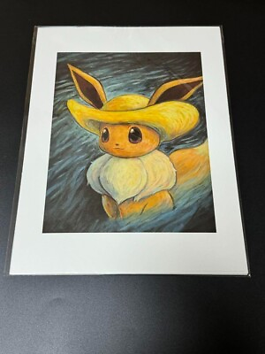 #ad NEW Pokemon x Van Gogh Eevee Portrait Giclee Print 30cm×40cm certificate $300.00