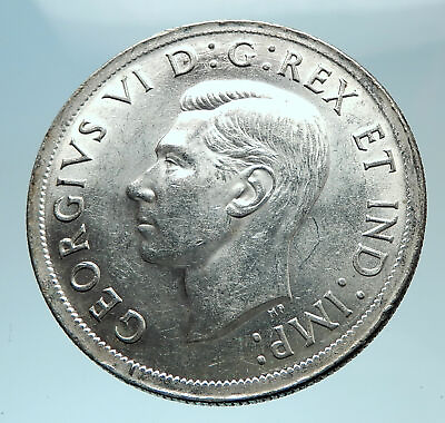 #ad 1939 CANADA Canadian Cetnre Block in Ottwa George VI Silver Dollar Coin i78594 $214.65
