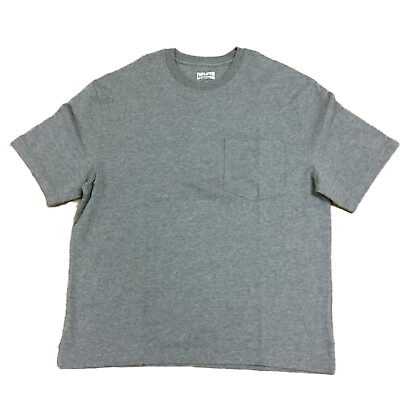 #ad Duluth Trading Mens Short Sleeve Cotton Crew Neck Pocket Tee T Shirt Grey $15.99