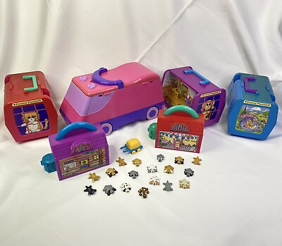#ad Vintage 1990s Galoob Mini Pound Puppies Purries Circus Van And Playsets Lot $100.00