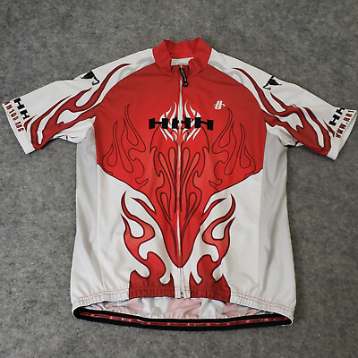 #ad Hincapie Cycling Mens Jersey Size XL Short Sleeve Full Zip Hotter N Hell 100 $24.99
