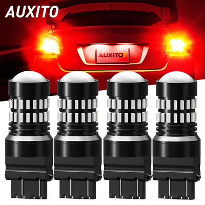 #ad AUXITO 4X 3157R 3457 3156 High Power 48W Red LED Brake Stop Tail Light Bulbs k $21.99