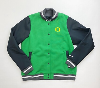 #ad Nike Oregon Ducks Stock Football Letterman Jacket Women#x27;s Medium Green DJ5972 $16.50