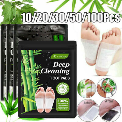 #ad 100Pcs Foot Detox Patches Pads Toxins Deep Cleansing Herbal Organic Slimming Pad $17.38