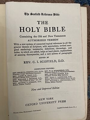 #ad The Rev C I Scofield Reference Bible Old and New Testaments 1945 1909 Oxford $25.00