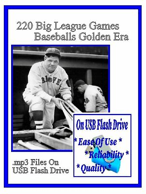 #ad 220 Big MLB Games Choice Old Time Radio Shows OTR MP3 On USB Drive $13.97