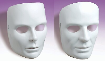#ad White Face MALE FEMALE Mask Halloween Mardi Gras Costume Qty Discounts FREE GIFT $9.99