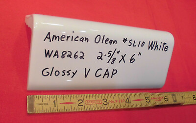 #ad 1 pc. White V Cap Ceramic Trim Tile; Counter Top Edging; American Olean #SL10 $38.55