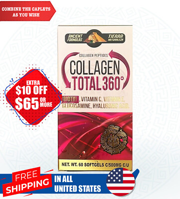 #ad Collagen Total 360 Soft Gel 60 Capsules Biotin Vitamin C amp; E Glucosamine $24.99