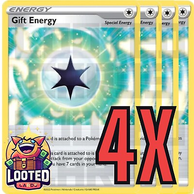 #ad 4x Gift Energy 171 196 x4 Lost Origin Pokemon TCG Playset NM $2.92