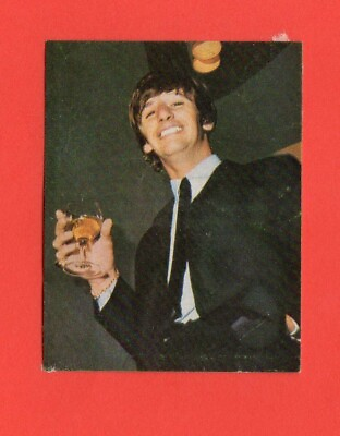 #ad 1966 The Beatles Ringo Estrellas De La Cancion Spanish Card Sticker Rare $29.99